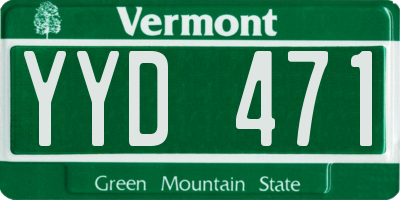 VT license plate YYD471