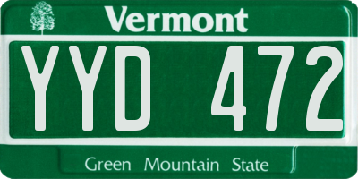 VT license plate YYD472