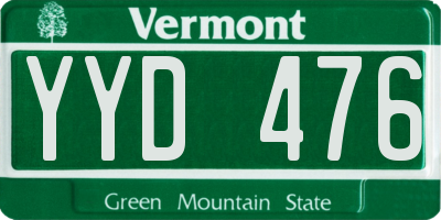 VT license plate YYD476