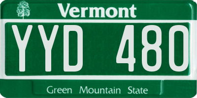 VT license plate YYD480