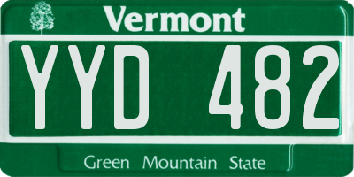 VT license plate YYD482