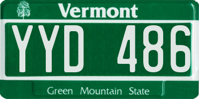 VT license plate YYD486