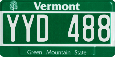 VT license plate YYD488
