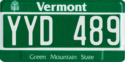 VT license plate YYD489