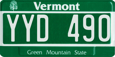 VT license plate YYD490