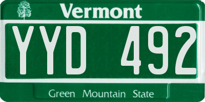 VT license plate YYD492