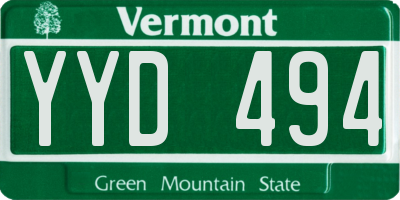 VT license plate YYD494