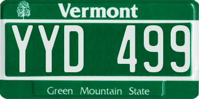 VT license plate YYD499