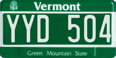 VT license plate YYD504