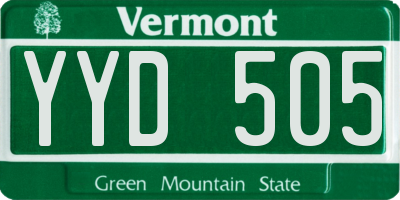VT license plate YYD505