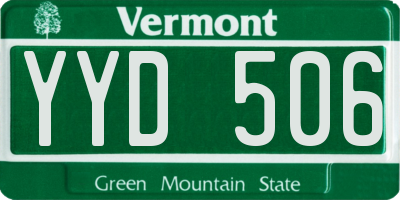 VT license plate YYD506
