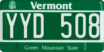 VT license plate YYD508