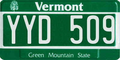 VT license plate YYD509