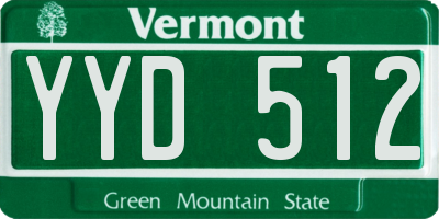VT license plate YYD512