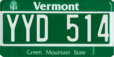 VT license plate YYD514