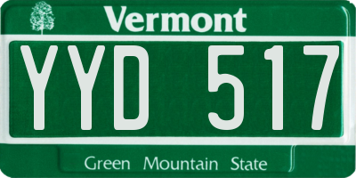 VT license plate YYD517