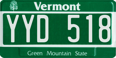 VT license plate YYD518