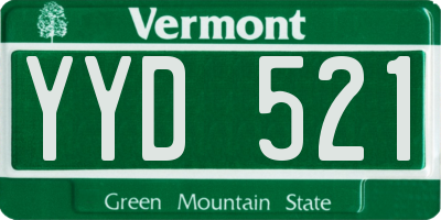 VT license plate YYD521