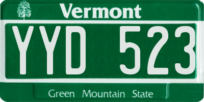 VT license plate YYD523