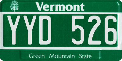 VT license plate YYD526