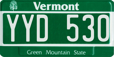 VT license plate YYD530