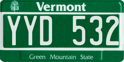 VT license plate YYD532