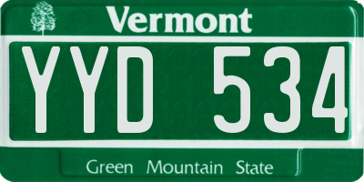 VT license plate YYD534