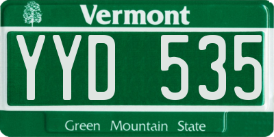 VT license plate YYD535