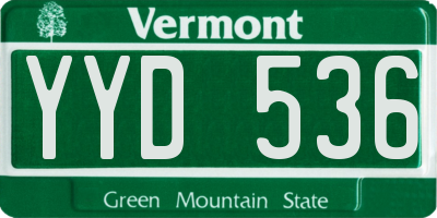 VT license plate YYD536