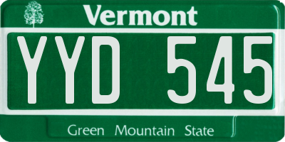 VT license plate YYD545