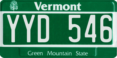 VT license plate YYD546