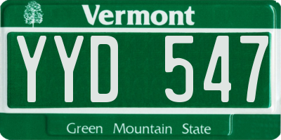 VT license plate YYD547