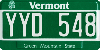 VT license plate YYD548