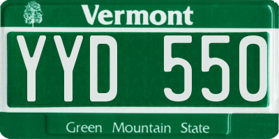 VT license plate YYD550