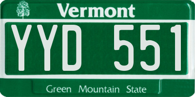 VT license plate YYD551