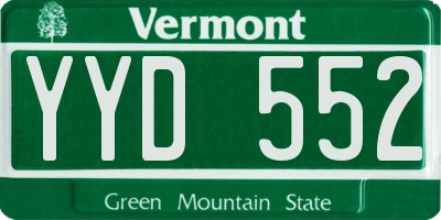 VT license plate YYD552