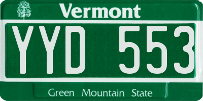 VT license plate YYD553