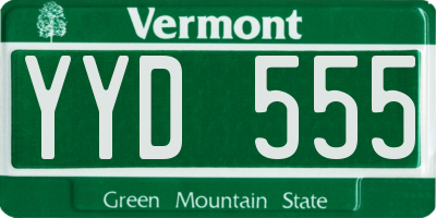 VT license plate YYD555