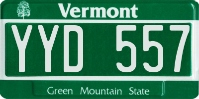 VT license plate YYD557