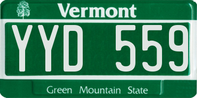 VT license plate YYD559