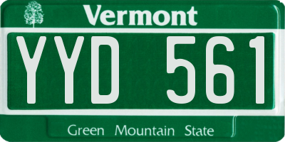 VT license plate YYD561
