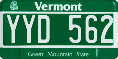 VT license plate YYD562