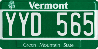 VT license plate YYD565