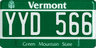 VT license plate YYD566