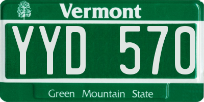 VT license plate YYD570