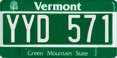 VT license plate YYD571
