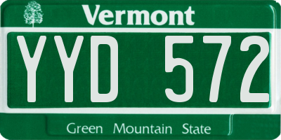VT license plate YYD572