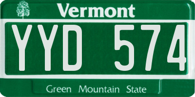 VT license plate YYD574