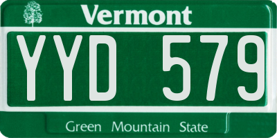 VT license plate YYD579
