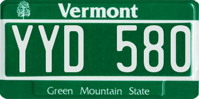VT license plate YYD580